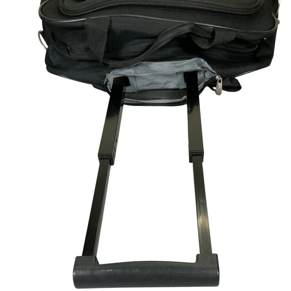 Protege Rolling Travel‎ Carry On Laptop Bag Black Wheeled Luggage Telescopic